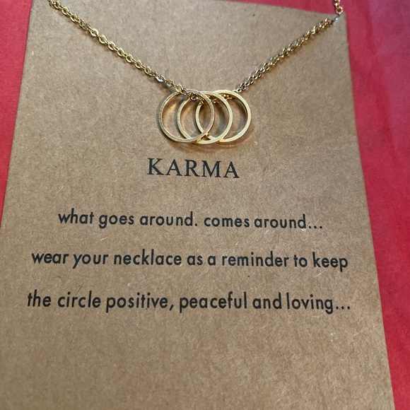 💚3 items 15💚Dainty three ring karma necklace💕💚 - Picture 1 of 2
